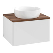 V&B Meuble sous lavabo sans structure de façade - Éclairage Antao 60x36x50cm, WBP blanc brillant, walnut-3