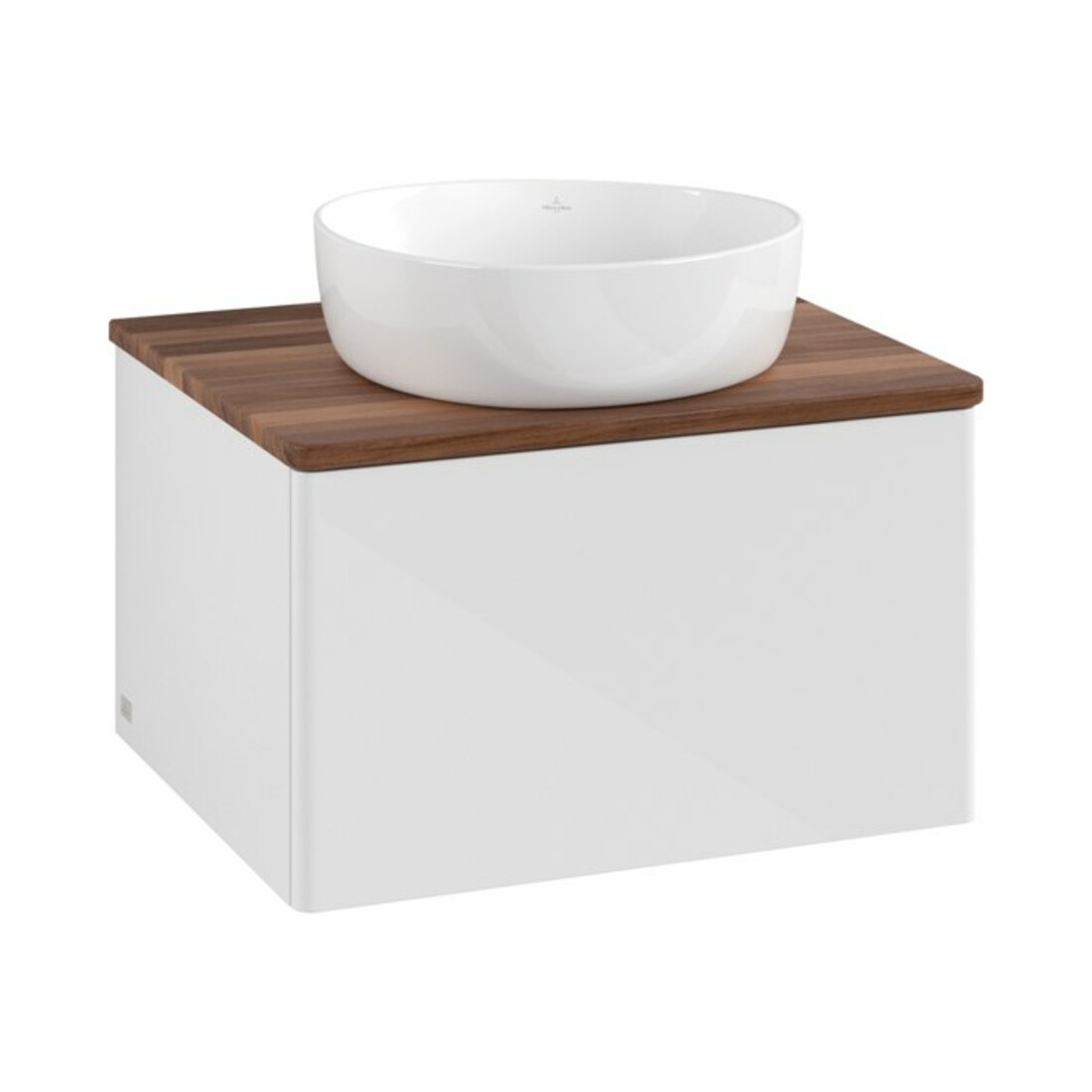 V&B Meuble sous lavabo sans structure de façade - Éclairage Antao 60x36x50cm, WBP blanc brillant, walnut