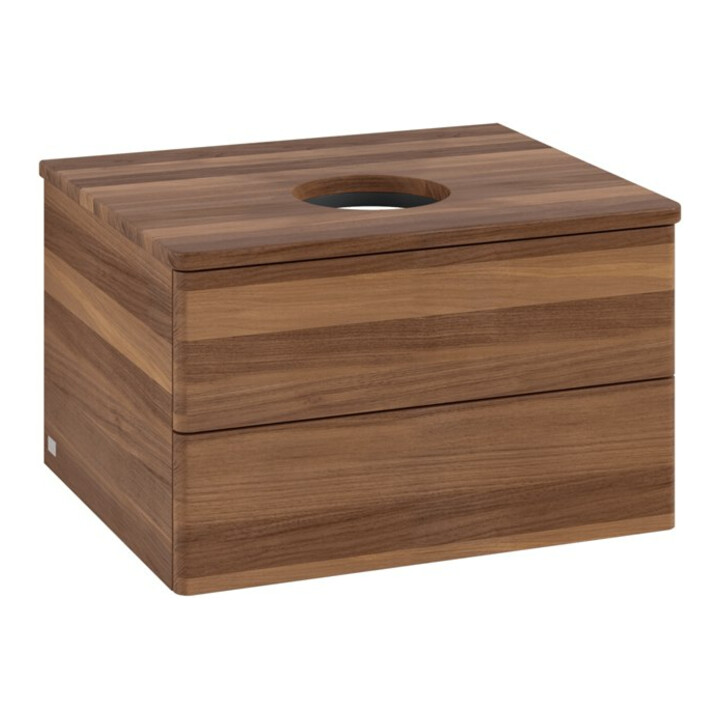 V&B Meuble sous lavabo sans structure de façade - Éclairage Antao 60x36x50cm, WBP couleur w. noyer, w. walnut