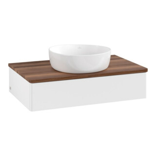 V&B Meuble sous-lavabo sans structure de façade - Éclairage Antao 80x19x50cm, couleur WBP blanc, blanc mat avec Lac