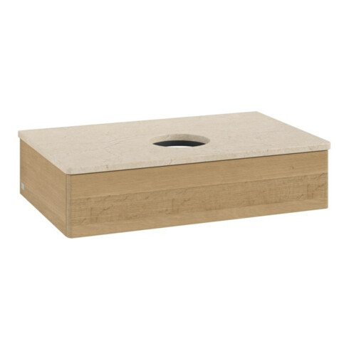 V&B Meuble sous lavabo sans structure de façade - Éclairage Antao 80x19x50cm, couleur WBP botti., chêne miel