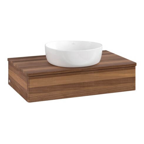 V&B Meuble sous-lavabo sans structure de façade - Éclairage Antao 80x19x50cm, couleur WBP w. noyer, w. walnut