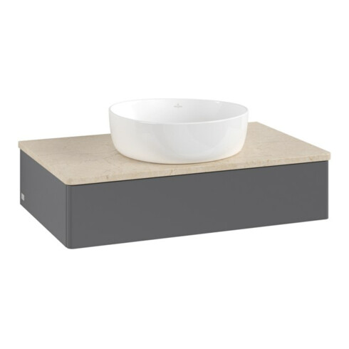 V&B Meuble sous-lavabo sans structure de façade - Éclairage Antao 80x19x50cm, WBP botti., Anthracite m Lac