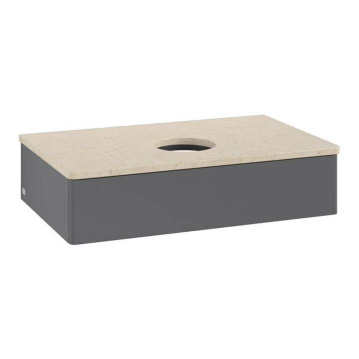 V&B Meuble sous-lavabo sans structure de façade - Éclairage Antao 80x19x50cm, WBP botti., Anthracite m Lac