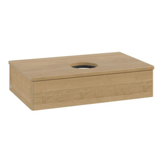 V&B Meuble sous lavabo sans structure de façade - éclairage Antao 80x19x50cm, WBP couleur chêne miel Oa, honey oak