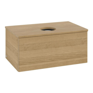 V&B Meuble sous lavabo sans structure de façade - Éclairage Antao 80x36x50 cm, couleur WBP hon. Oa, chêne miel