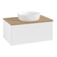 V&B Meuble sous lavabo sans structure de façade - Éclairage Antao 80x36x50cm, couleur WBP miel, blanc mat Lac-1