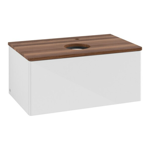 V&B Meuble sous lavabo sans structure de façade - Éclairage Antao 80x36x50cm, HL, WBP blanc brillant