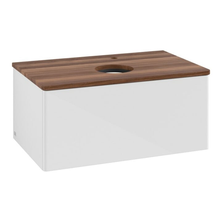 V&B Meuble sous lavabo sans structure de façade - Éclairage Antao 80x36x50cm, HL, WBP blanc brillant