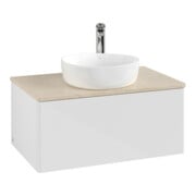 V&B Meuble sous lavabo sans structure de façade - Éclairage Antao 80x36x50cm, HL, WBP botti., blanc brillant Lac-3