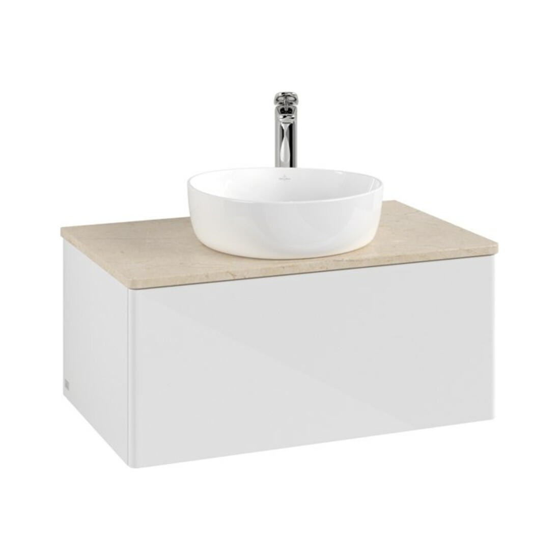 V&B Meuble sous lavabo sans structure de façade - Éclairage Antao 80x36x50cm, HL, WBP botti., blanc brillant Lac