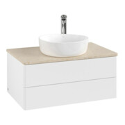 V&B Meuble sous lavabo sans structure de façade - Éclairage Antao 80x36x50cm, HL, WBP botti., blanc mat Lac