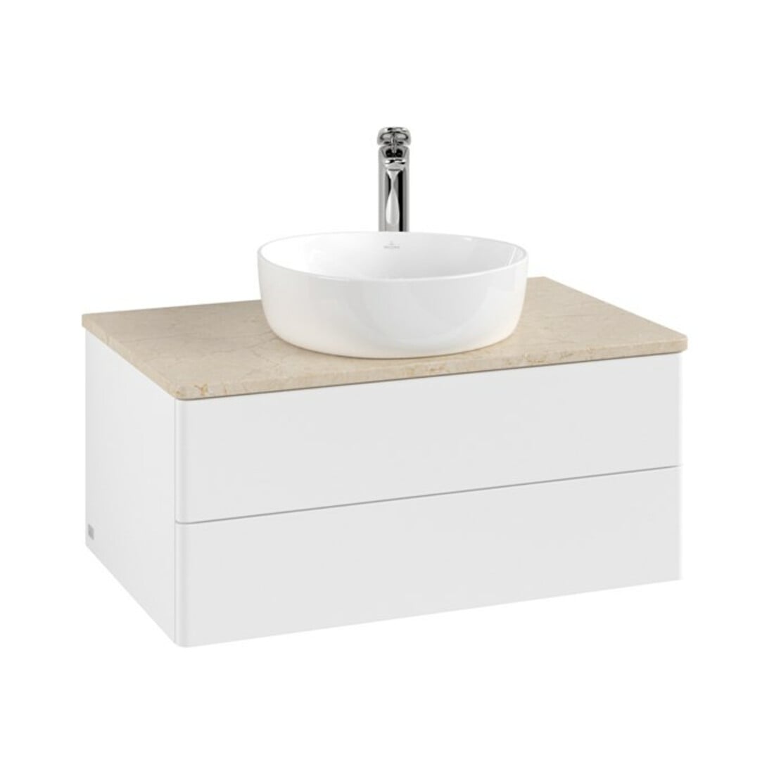 V&B Meuble sous lavabo sans structure de façade - Éclairage Antao 80x36x50cm, HL, WBP botti., blanc mat Lac