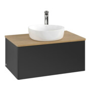 V&B Meuble sous lavabo sans structure de façade - Éclairage Antao 80x36x50cm, HL, WBP chêne hon. Oa, bleu m Lac-3