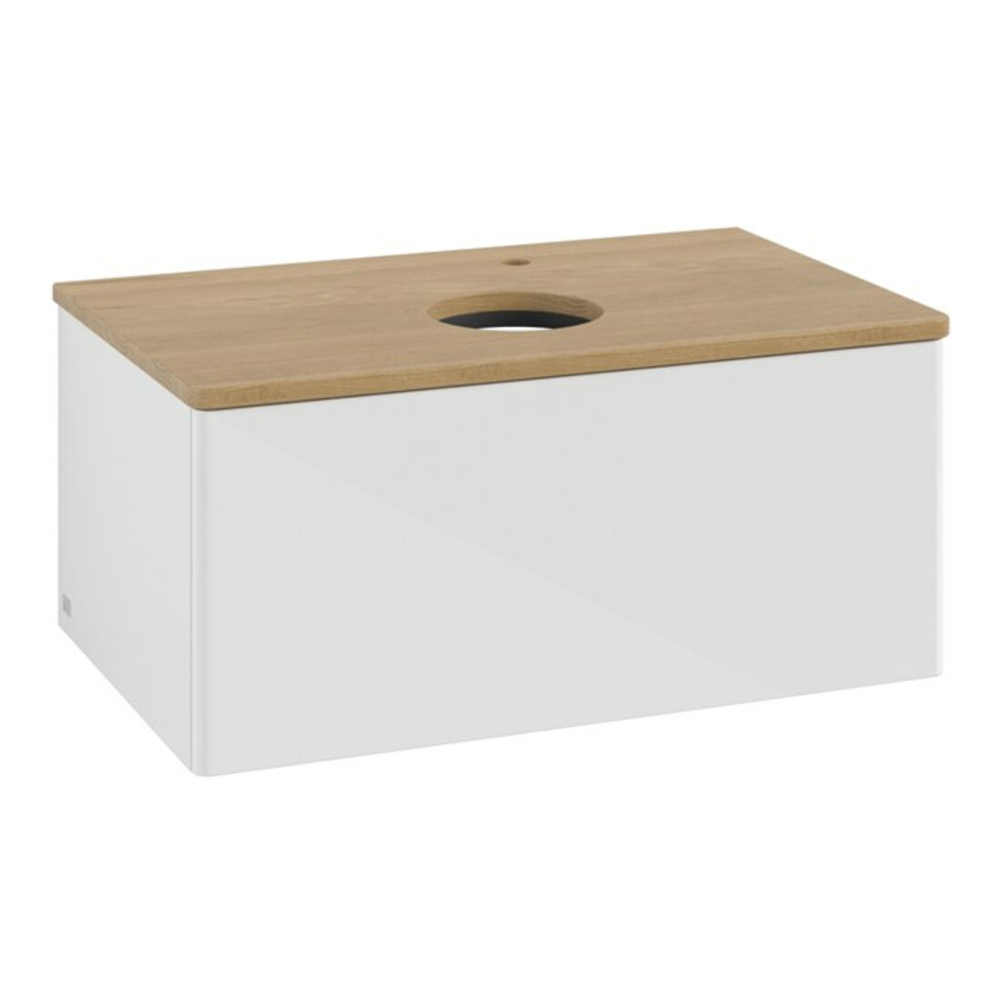 V&B Meuble sous lavabo sans structure de façade - Éclairage Antao 80x36x50cm, HL, WBP hon. Oa, blanc brillant Lac