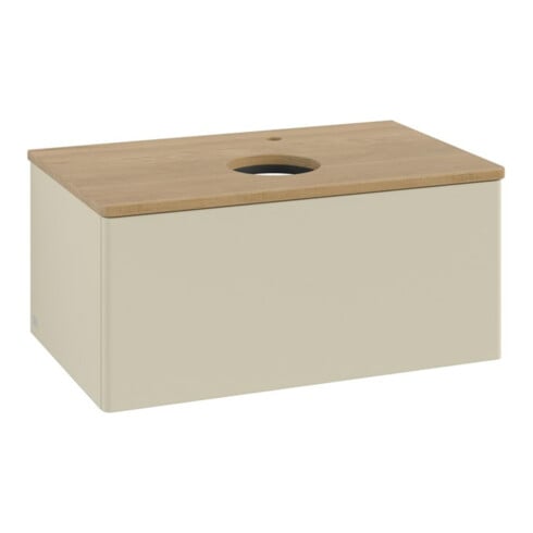 V&B Meuble sous lavabo sans structure de façade - Éclairage Antao 80x36x50cm, HL, WBP hon. Oa, si Gr m Lac