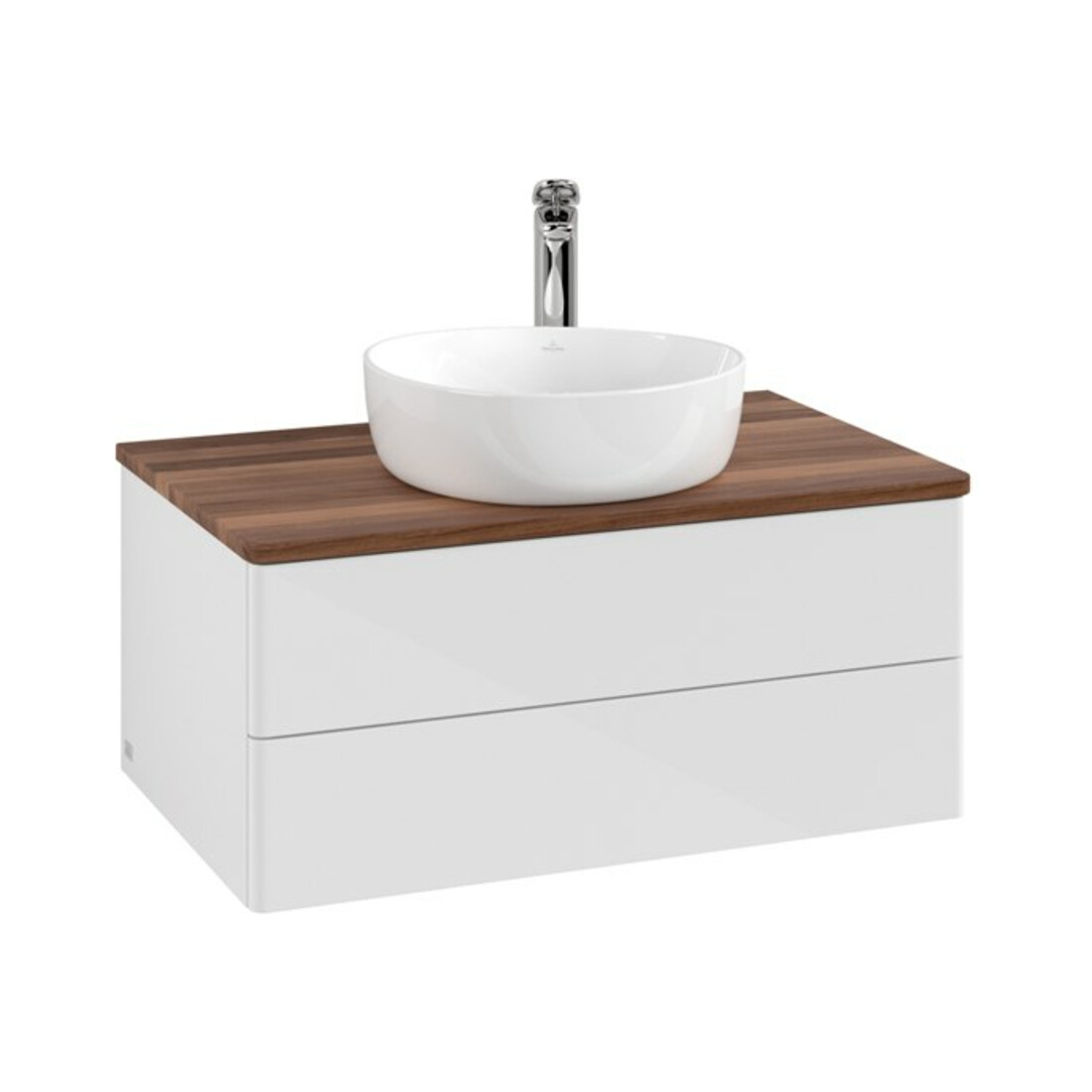 V&B Meuble sous lavabo sans structure de façade - Éclairage Antao 80x36x50cm, HL, WBP w. wal, blanc brillant Lac