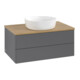 V&B Meuble sous lavabo sans structure de façade - Éclairage Antao 80x36x50cm, WBP chêne hon. Oa, anthracite m Lac