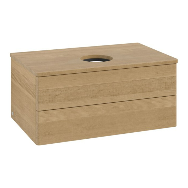 V&B Meuble sous lavabo sans structure de façade - Éclairage Antao 80x36x50cm, WBP couleur chêne miel