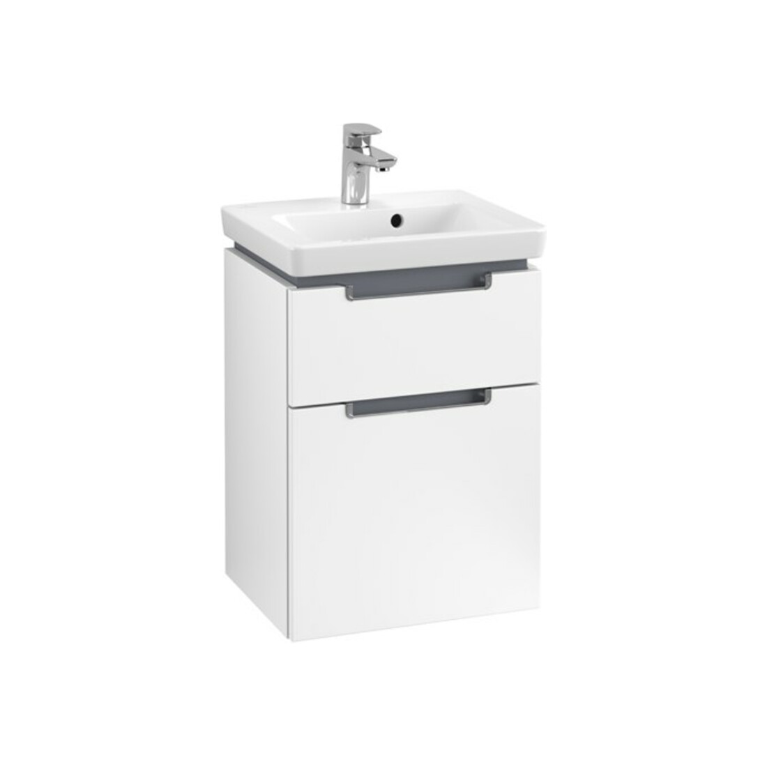 V&B Meuble sous-lavabo Subway 2.0 44x59x35,2cm, poignée chrome, blanc mat