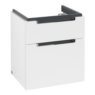 V&B Meuble sous lavabo Subway 2.0 53,7x59x42,3cm, poignée chrome, blanc mat