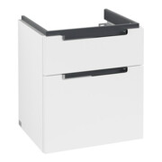 V&B Meuble sous lavabo Subway 2.0 53,7x59x42,3cm, poignée chrome, blanc mat