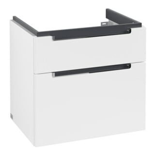 V&B Meuble sous lavabo Subway 2.0 63,7x59x45,4cm, poignée chrome, blanc mat