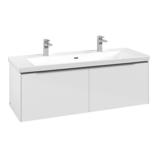 V&B Meuble sous-lavabo Subway 3.0 127,2x42,9x47,8cm, avec LE/Gr AL g, Bri blanc