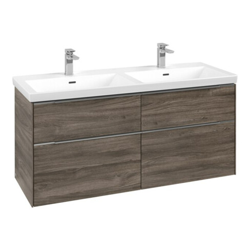 V&B Meuble sous lavabo Subway 3.0 127,2x56,6x47,8cm, avec LE/Gr AL brillant, st. Oa