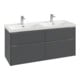 V&B Meuble sous lavabo Subway 3.0 127,2x56,6x47,8cm, m LE/Gr AL brillant, bleu Oa-1