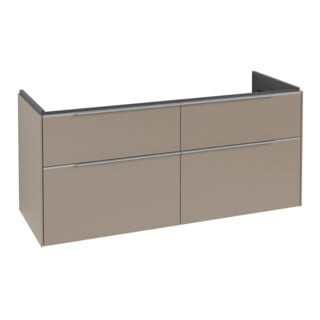 V&B Meuble sous lavabo Subway 3.0 127,2x57,6x47,8cm, avec LED/Gr Alu brillant, Taupe