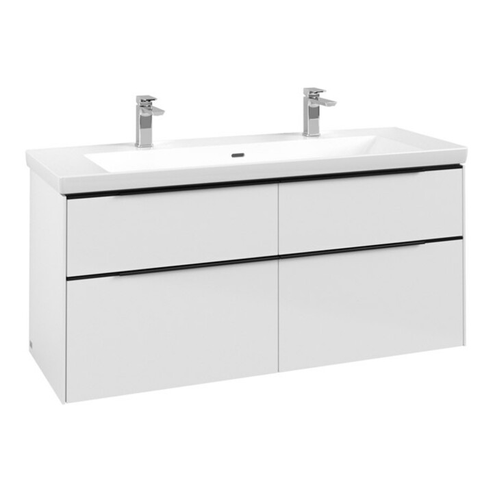 V&B Meuble sous lavabo Subway 3.0 127,2x57,6x47,8cm, blanc brillant