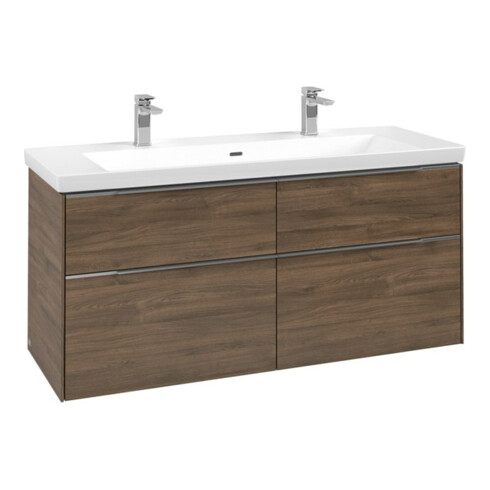 V&B Meuble sous lavabo Subway 3.0 127,2x57,6x47,8cm, chêne clair/gris alu, Ar Oa