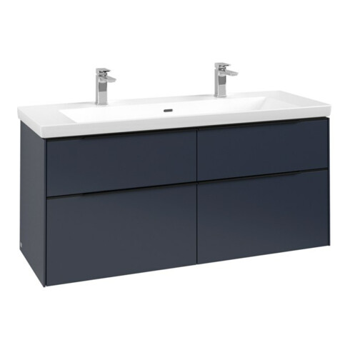 V&B Meuble sous lavabo Subway 3.0 127,2x57,6x47,8cm, chêne clair/gris velours, blanc mat