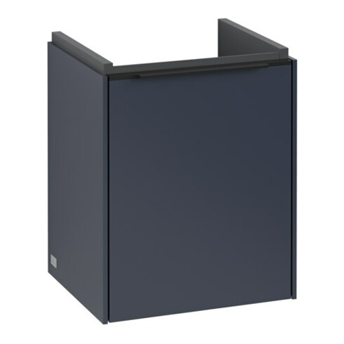 V&B Meuble sous lavabo Subway 3.0 35,1x42,9x30,9cm, porte droite/grise, marbre blanc