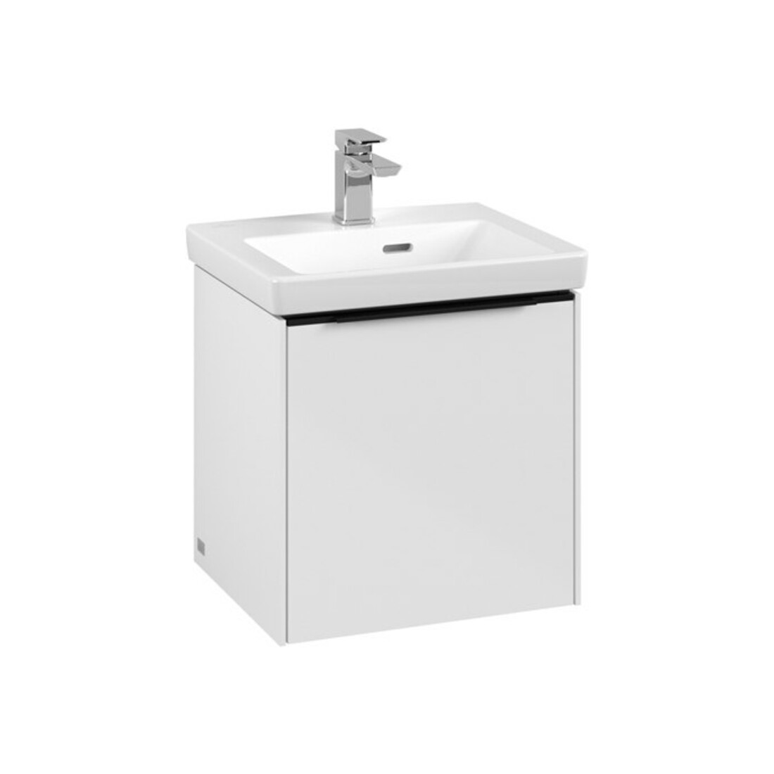 V&B Meuble sous lavabo Subway 3.0 42,3x42,9x37,8cm, porte gauche/grise devant, blanc brillant