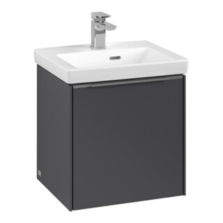 V&B Meuble sous-lavabo Subway 3.0 42,3x42,9x37,8cm, porte L/Gr AL brillant, graphite