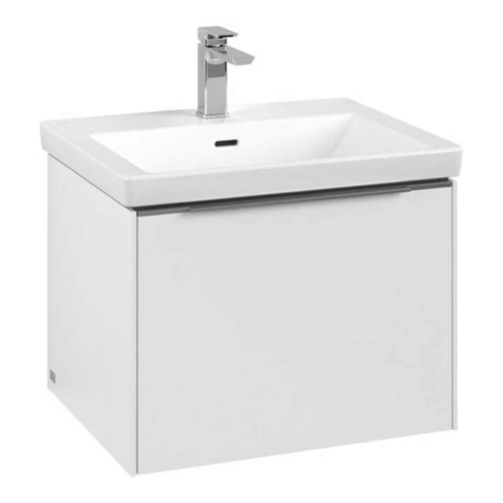 V&B Meuble sous lavabo Subway 3.0 57,2x42,9x47,8cm, avec LED/Gr Alu brillant, P blanc
