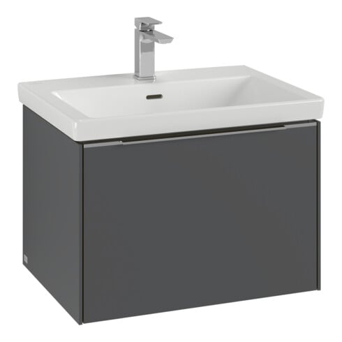 V&B Meuble sous lavabo Subway 3.0 62,2x42,9x47,8cm, alu brillant, wine r