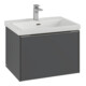 V&B Meuble sous lavabo Subway 3.0 62,2x42,9x47,8cm, m LE/Gr Alu brillant, rouge bordeaux-1
