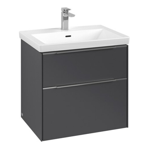 V&B Meuble sous lavabo Subway 3.0 62,2x57,6x47,8cm, alu brillant, graph.