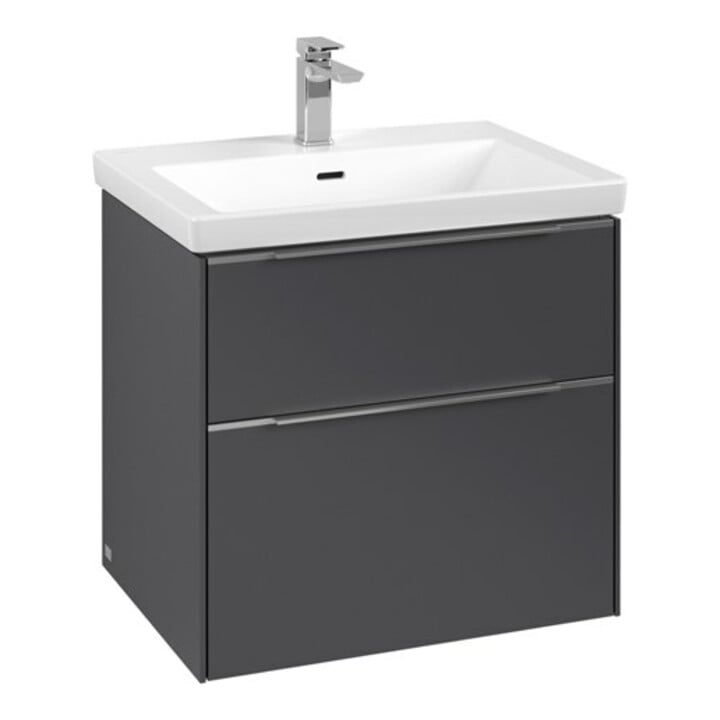 V&B Meuble sous lavabo Subway 3.0 62,2x57,6x47,8cm, alu brillant, graph.