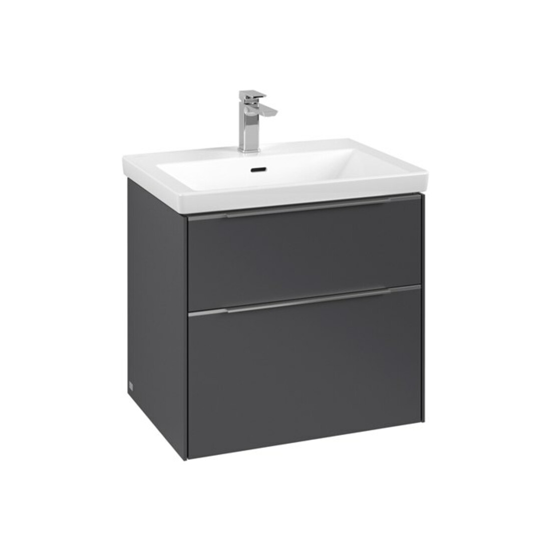 V&B Meuble sous lavabo Subway 3.0 62,2x57,6x47,8cm, alu brillant, graph.