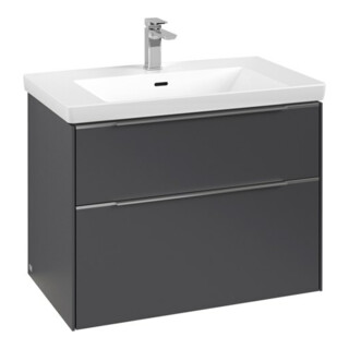 V&B Meuble sous-lavabo Subway 3.0 77,2x57,6x47,8cm, avec LE/Gr Alu brillant, graphite
