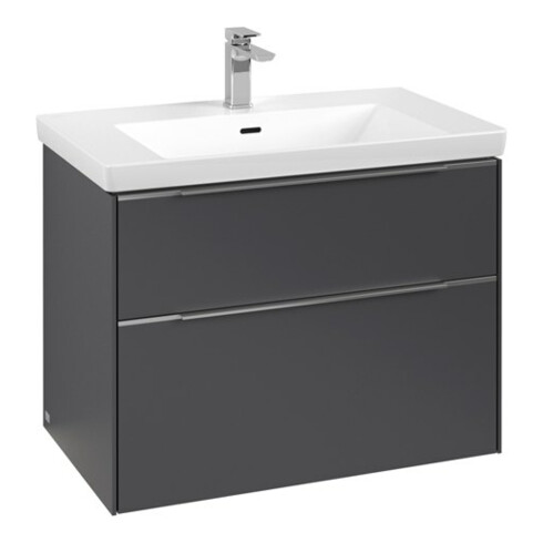 V&B Meuble sous-lavabo Subway 3.0 77,2x57,6x47,8cm, avec LE/Gr Alu brillant, graphite