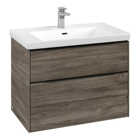 V&B Meuble sous lavabo Subway 3.0 77,2x57,6x47,8cm, bleu mat, gauche