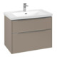 V&B Meuble sous-lavabo Subway 3.0 77,2x57,6x47,8cm, sans LED, aluminium brillant, Tau-3