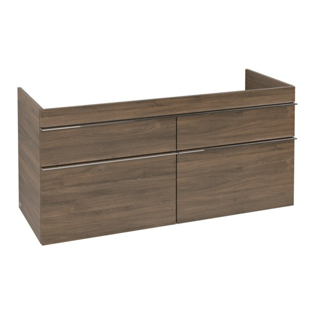 V&B Meuble sous-lavabo VENTICELLO 125,3x59x50,2cm, Chromé, chêne Arizona