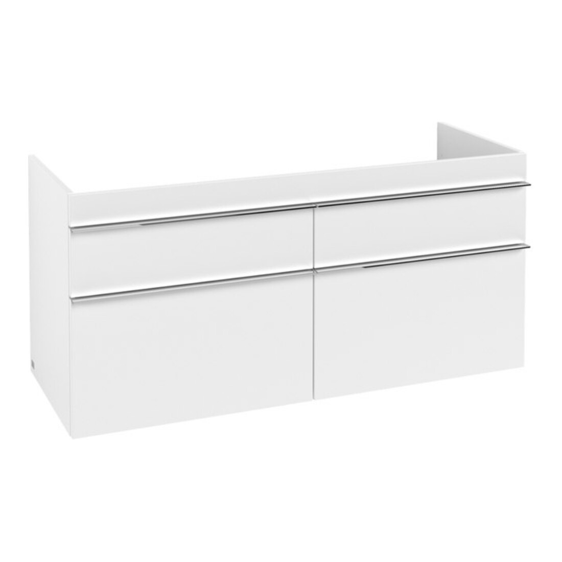V&B Meuble sous lavabo Venticello 125,3x59x50,2cm, poignée chrome, blanc mat