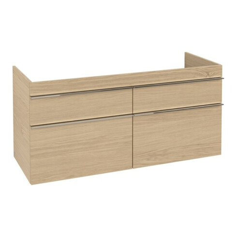 V&B Meuble sous lavabo VENTICELLO 125,3x59x50,2cm, Poignée chrome, chêne nordique